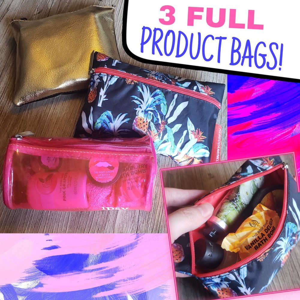Pack of 3 FULL beauty and skincare bags